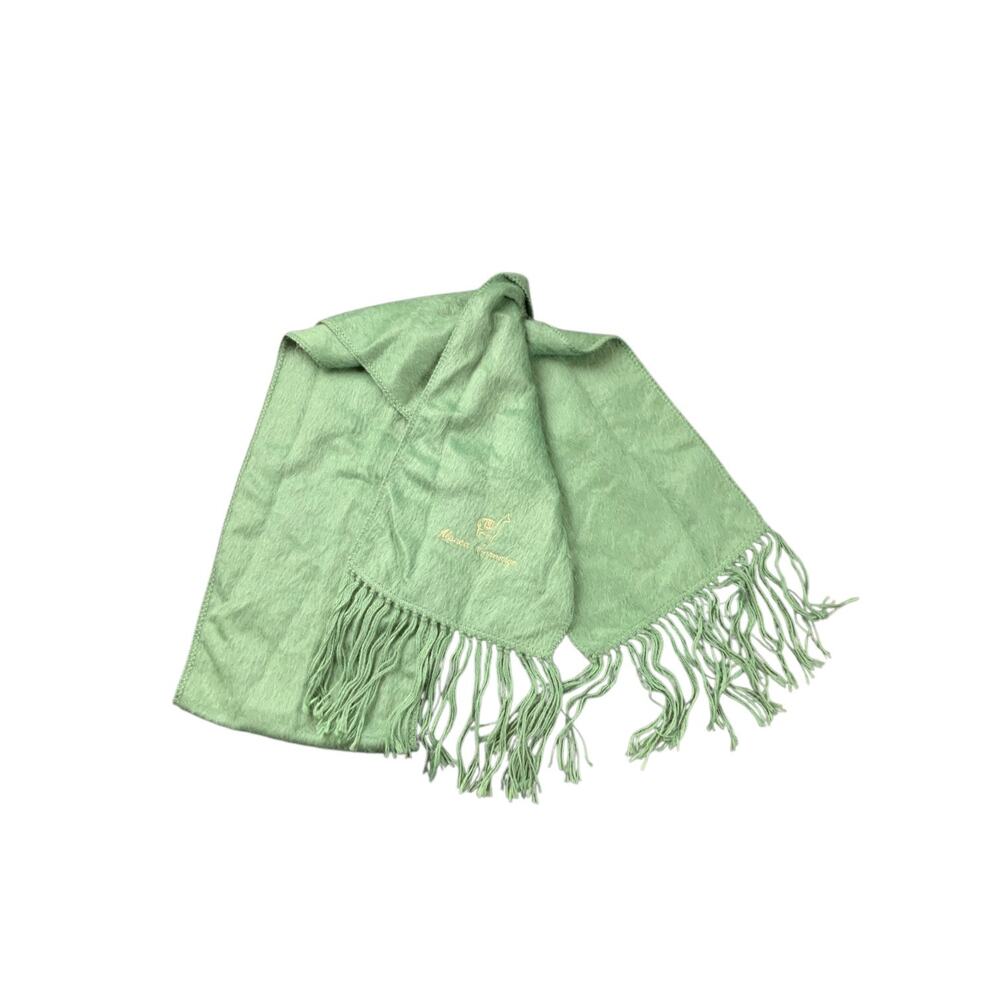 Alpaca Camargo Scarf Green Soft Fuzzy Fringe Peru Boho Winter Wrap ~80”x9”